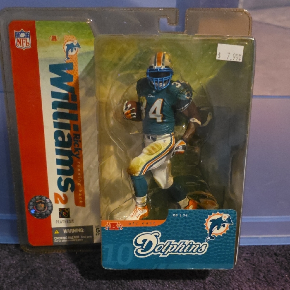 NFL Miami Dolphins Ricky Williams Figure — Teal, Orange, White
